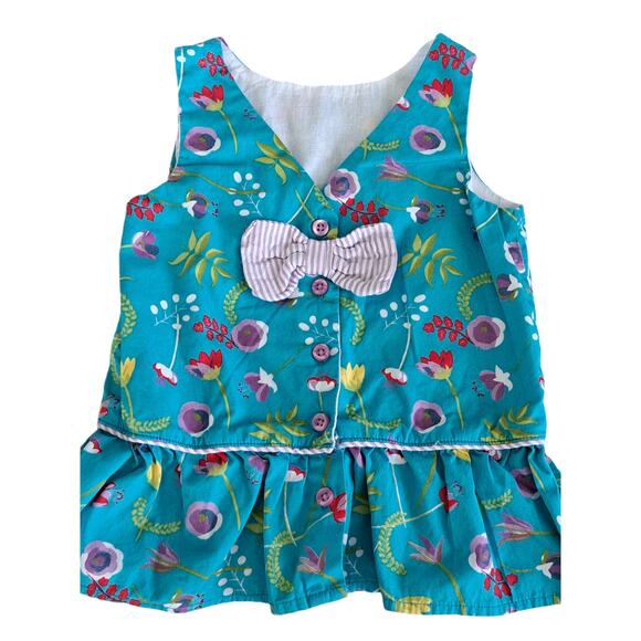 2 For $5 Sale Ruffle Butts Sleeveless Floral Top With Bow Tie Size 4T - Picture 1 of 8